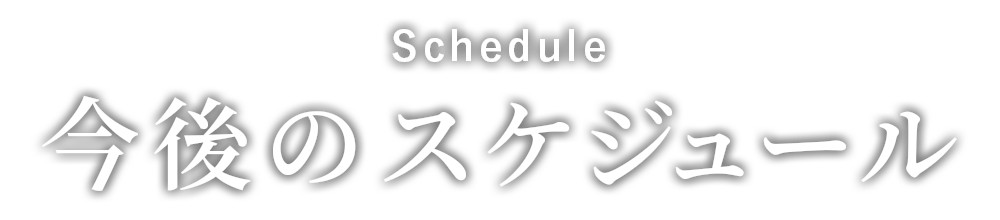 今後のスケジュール Schedule